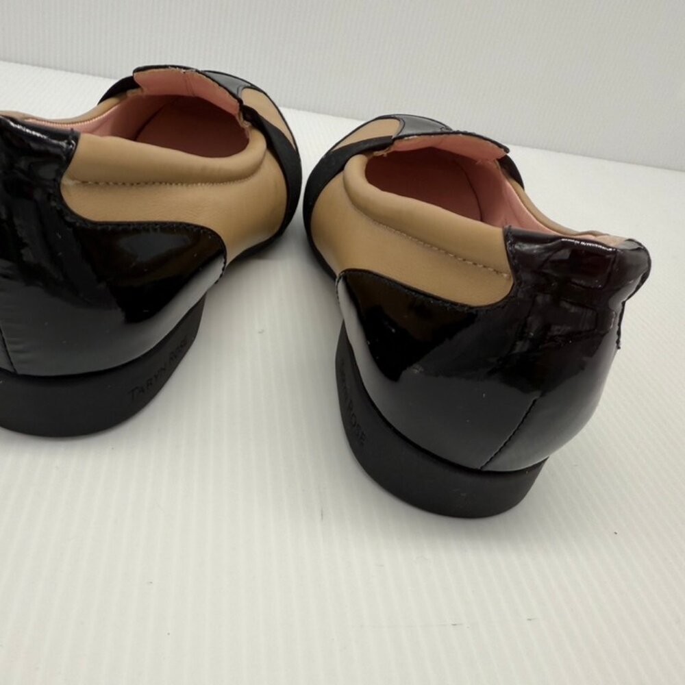 Taryn Rose Traveler Taurus Tan & Black Patent Leather Flat Slip On Loafers 7M - Picture 7 of 9